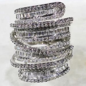 💯 NEW 6.4CT 925 STERLING SILVER DIAMOND RING